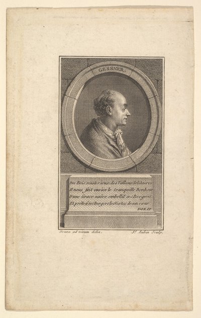 Portrett av Gessner, 1775. av Augustin de Saint Aubin