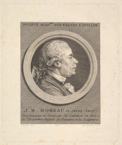 Portrett av Jean-Michel Moreau, 1787. av Augustin de Saint Aubin