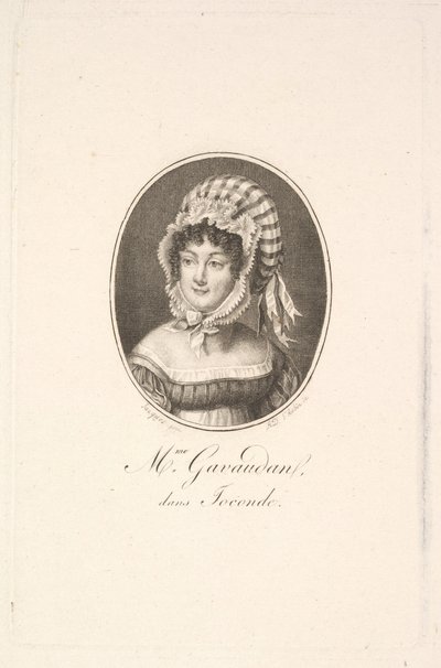 Portrett av Madame Gavaudan. av Augustin de Saint Aubin