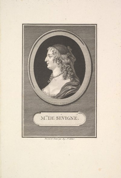Portrett av Marie de Rabutin, Mise de Sévigné, 1802. av Augustin de Saint Aubin