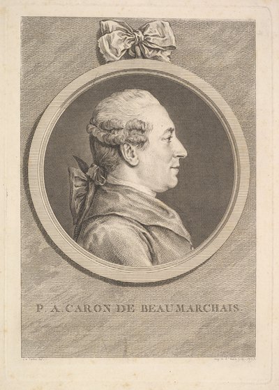 Portrett av P.A. Caron de Beaumarchais, 1773. av Augustin de Saint Aubin