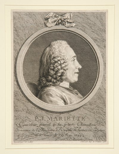 Portrett av P.J. Mariette av Augustin de Saint Aubin