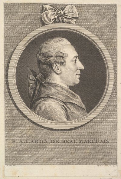 Portrett av P.A. Caron de Beaumarchais, 1773. av Augustin de Saint Aubin