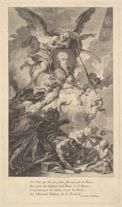 Portrett av Simon-Nicolas-Henri Linguet, 1780. av Augustin de Saint Aubin