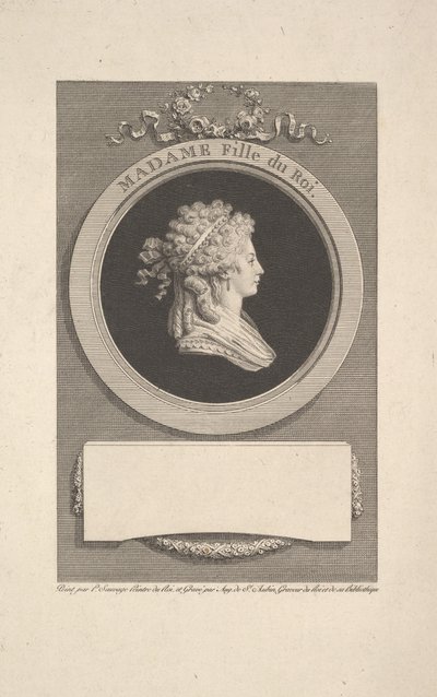 Portrett av Hennes Kongelige Høyhet Madame, hertuginne av Angoulême, datter av Louis XVI og Mar..., 1791. av Augustin de Saint Aubin