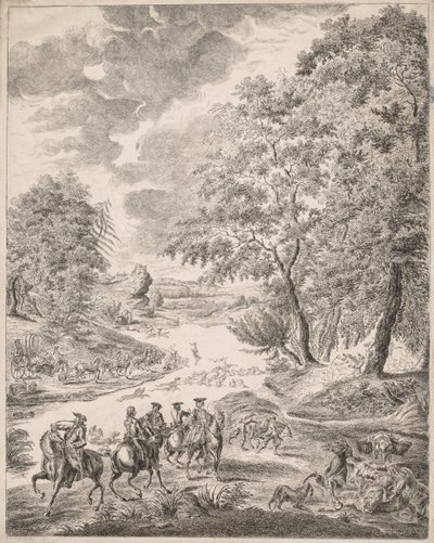 Hjortejakten av Augustin de Saint Aubin