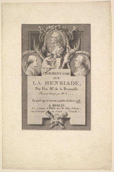 Voltaire, Fréron og Beaumelle, 1775. av Augustin de Saint Aubin