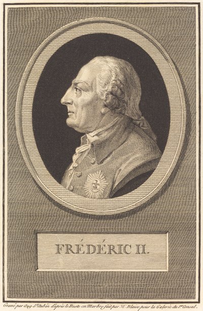 Fredrik II av Augustin de Saint Aubin after Barthelemy Blaise