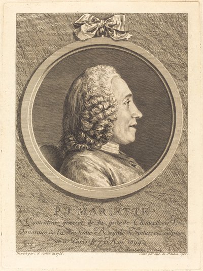 Pierre-Jean Mariette av Augustin de Saint Aubin after Charles Nicolas Cochin II