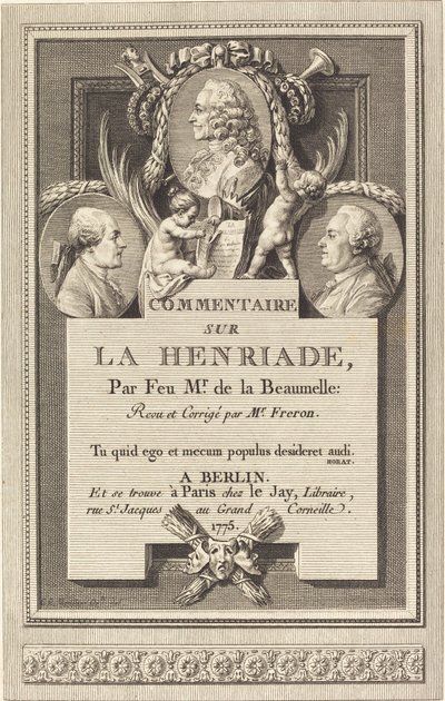 Kommentar til Henriaden av Augustin de Saint Aubin after Clément Pierre Marillier