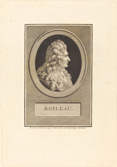 Despreaux-Nicolas Boileau av Augustin de Saint Aubin after François Girardon