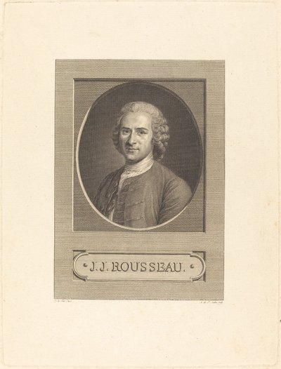 Frontispice: J.J. Rousseau av Augustin de Saint Aubin after Maurice Quentin