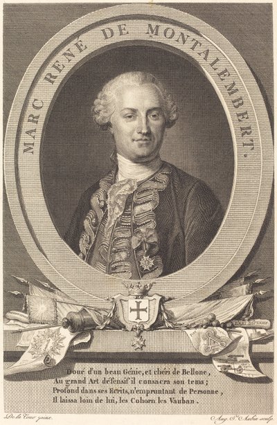 Marc Rene de Montalembert av Augustin de Saint Aubin after Maurice Quentin