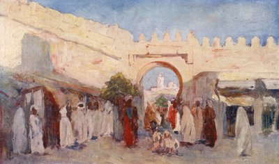Byporten, Kairouan (fargelitografi) av Augustine Fitzgerald