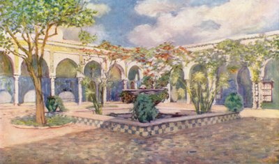 Villa Djenan El Mufti, Alger (litho-farge) av Augustine Fitzgerald