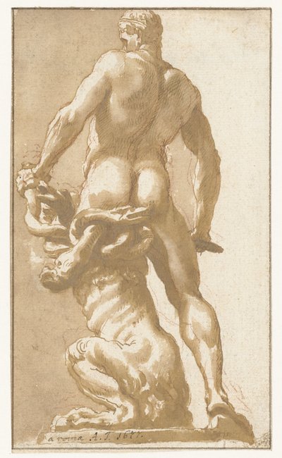 Hercules dreper Hydraen til Lerna av Augustinus Terwesten (I)