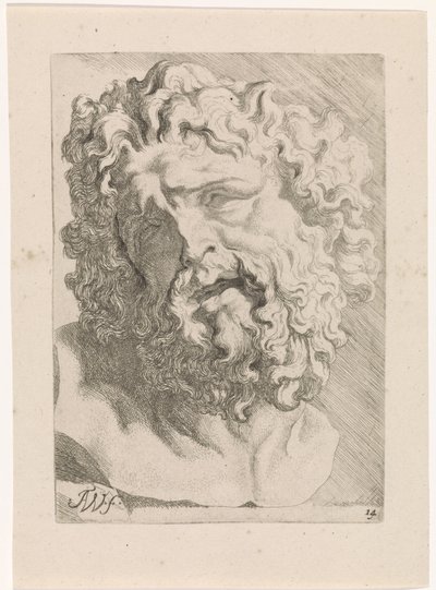Leder for Laocoön Studies for en bok med tegninger etter klassiske skulpturer og figurer av Anthony van Dyck (serietittel) av Augustinus Terwesten (I)