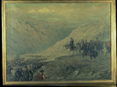 The Passage of the Andes in 1817 (olje på lerret) av Augusto Ballerini