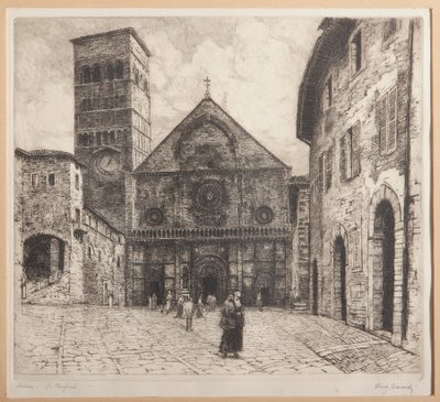 Assisi, S. Rufinus (etsing på papir) av Augusto Baracchi