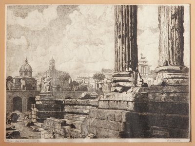 Roma, Augustus Forum (radering på papir) av Augusto Baracchi