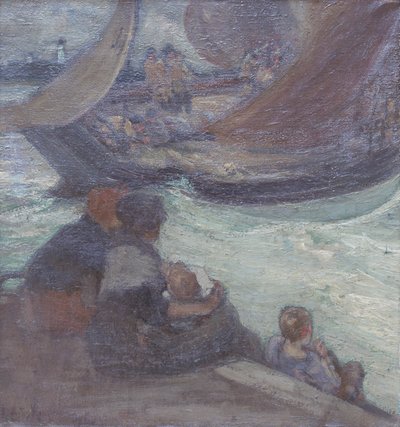 Avreise til fiske, Augustus Koopman (olje på lerret) av Augustus B. Koopman
