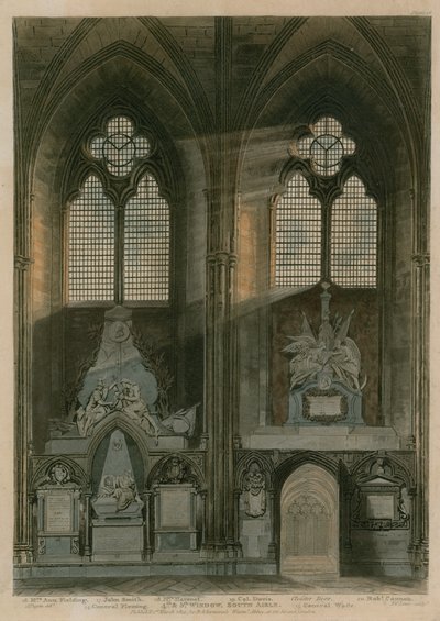 Fjerde og femte vindu, South Aisle, Westminster Abbey, London av Augustus Charles Pugin