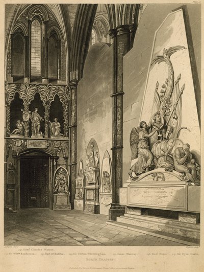 Nord transept av Westminster Abbey av Augustus Charles Pugin