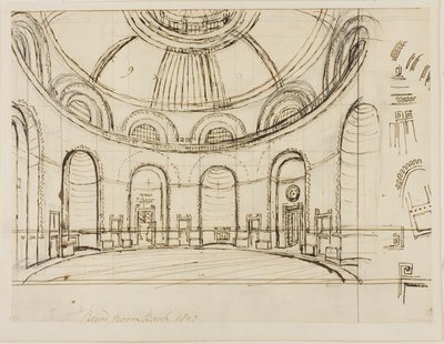 Round Room Bank av Augustus Charles Pugin