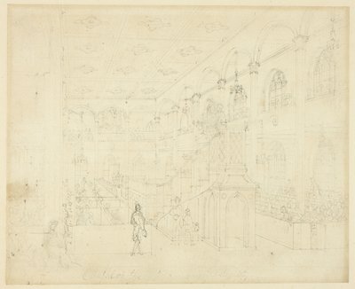 Studie for Chapel of the Philanthropic Society, fra Microcosm of London av Augustus Charles Pugin