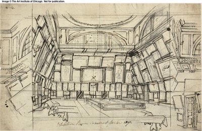 Studie for Exhibition Room, Somerset House, fra Microcosm of London av Augustus Charles Pugin