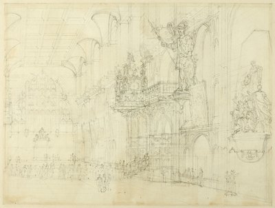 Studie for Guild Hall, fra Microcosm of London av Augustus Charles Pugin