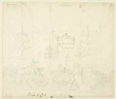 Studie for House of Lords, fra Microcosm of London av Augustus Charles Pugin