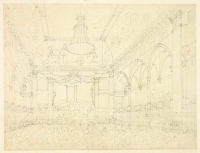 Studie for Pantheon Masquerade, fra Microcosm of London av Augustus Charles Pugin