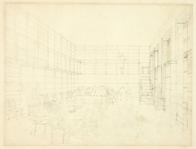 Studie for Royal Institution, Albemarle Street, fra Microcosm of London av Augustus Charles Pugin