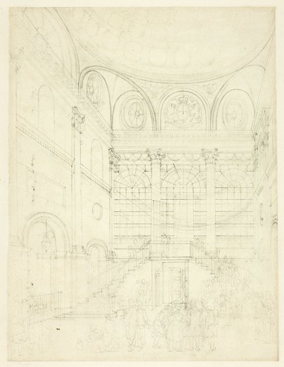 Studie for Session House, Clerkenwell, fra Microcosm of London av Augustus Charles Pugin