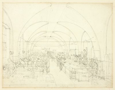 Studie for Stamp Office, fra Microcosm of London av Augustus Charles Pugin