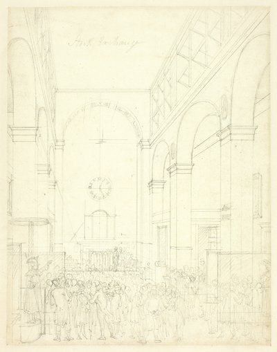 Studie for Stock Exchange, fra Microcosm of London av Augustus Charles Pugin