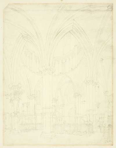 Studie for Temple Church, fra Microcosm of London av Augustus Charles Pugin