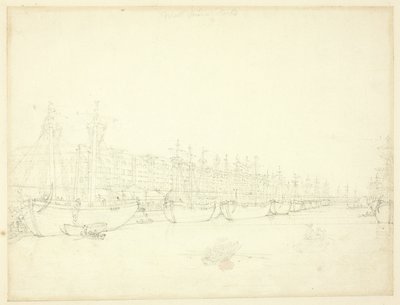 Studie for West India Docks, fra Microcosm of London av Augustus Charles Pugin