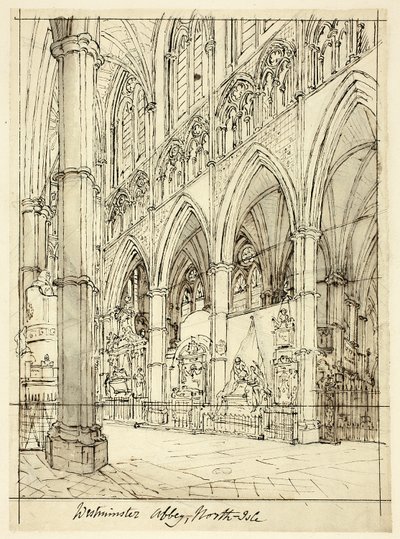 Studie for Westminster Abbey, fra Microcosm of London av Augustus Charles Pugin