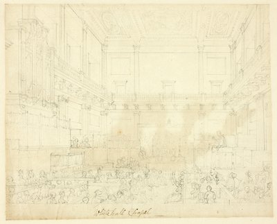 Studie for Whitehall Chapel, fra Microcosm of London av Augustus Charles Pugin