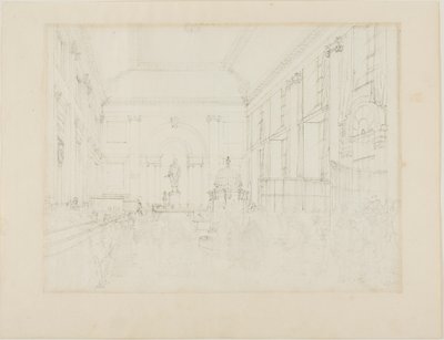 Studie for Great Hall, Bank of England av Augustus Charles Pugin