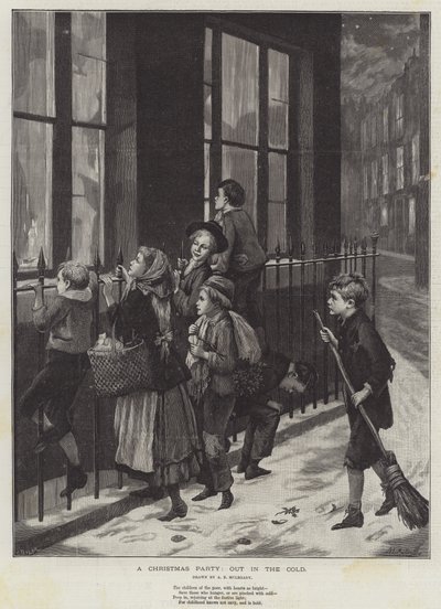 En julefest, ute i kulden av Augustus Edward Mulready