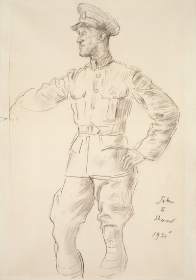 Portrett av flymannen T.E. Shaw Lawrence av Arabia, 1935 av Augustus John