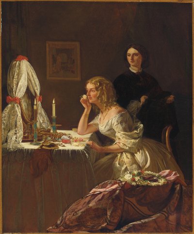 En ung dame på toalettet hennes av Augustus Leopold Egg