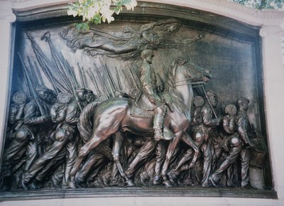 Robert Gould Shaw (1837–63) minnesmerke for det afroamerikanske 54. Massachusetts-regimentet av Augustus Saint Gaudens