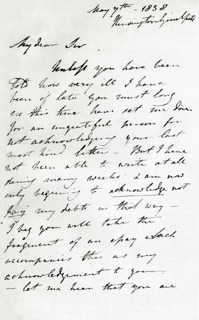 Et brev fra Augustus Wall Callcott, 7. mai 1838 1904 av Augustus Wall Callcott
