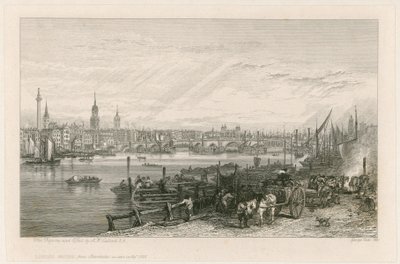 Bygging av New London Bridge, 1826 av Augustus Wall Callcott