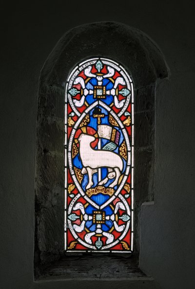 Agnus Dei, Guds lam, 1849 (farget glass) av Augustus Welby Northmore Pugin