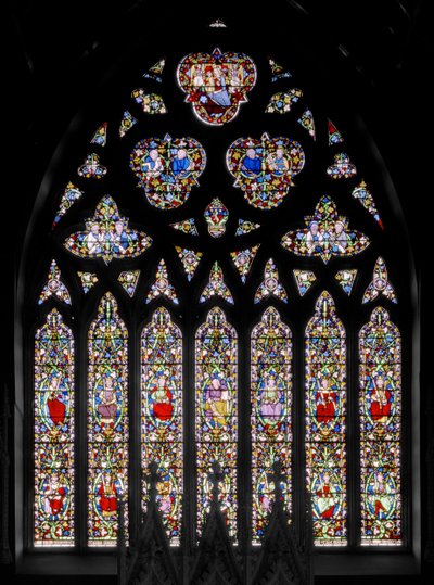 Østvindu med Jesse Tree, ca. 1844 (farget glass) av Augustus Welby Northmore Pugin
